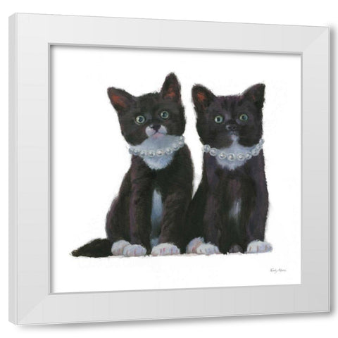 Cutie Kitties IV White Modern Wood Framed Art Print by Adams, Emily