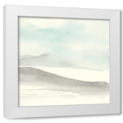 Teal Sky I White Modern Wood Framed Art Print by Paschke, Chris