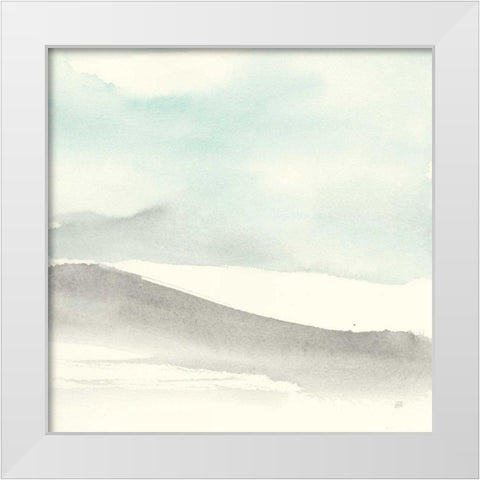 Teal Sky I White Modern Wood Framed Art Print by Paschke, Chris