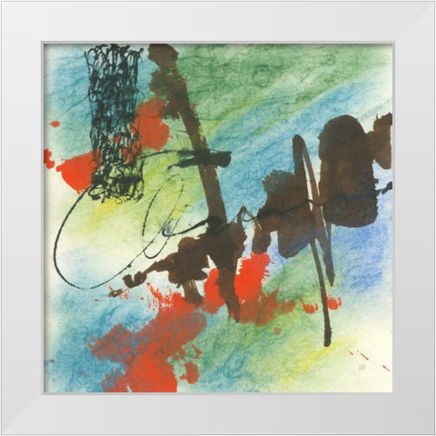 Graffiti Blue I White Modern Wood Framed Art Print by Paschke, Chris