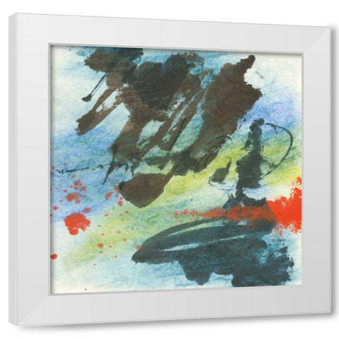 Graffiti Blue II White Modern Wood Framed Art Print by Paschke, Chris