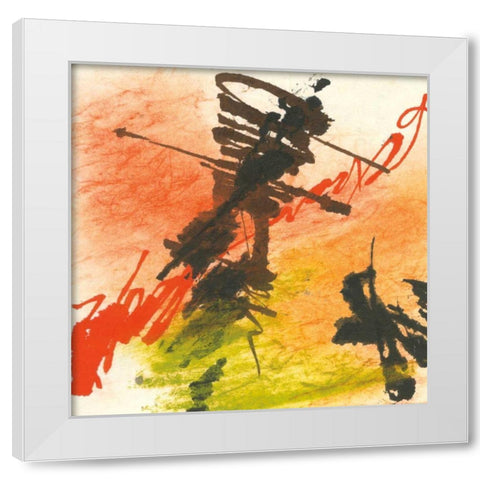 Graffiti Orange I White Modern Wood Framed Art Print by Paschke, Chris