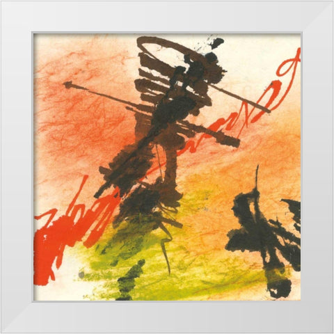 Graffiti Orange I White Modern Wood Framed Art Print by Paschke, Chris