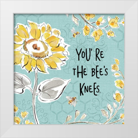 Bee Happy II Linen White Modern Wood Framed Art Print by Brissonnet, Daphne