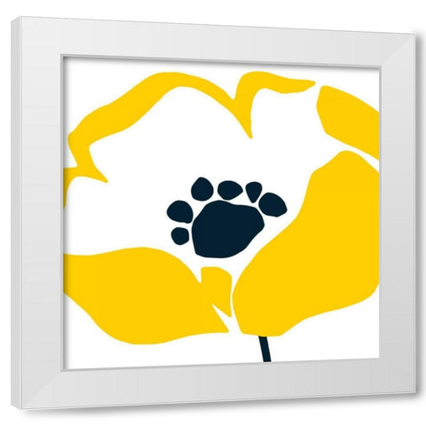 Pop Art Floral II White Modern Wood Framed Art Print by Wild Apple Portfolio