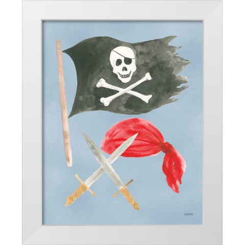 Pirates II White Modern Wood Framed Art Print by Jackson, Jenaya