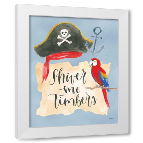 Pirates III White Modern Wood Framed Art Print by Jackson, Jenaya