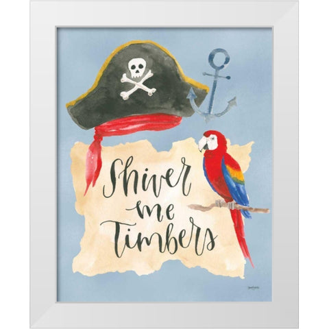 Pirates III White Modern Wood Framed Art Print by Jackson, Jenaya