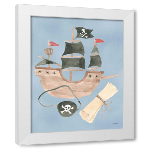 Pirates IV White Modern Wood Framed Art Print by Jackson, Jenaya