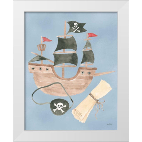 Pirates IV White Modern Wood Framed Art Print by Jackson, Jenaya