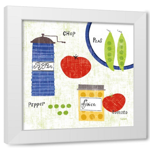 Cooking it I White Modern Wood Framed Art Print by Schlabach, Sue