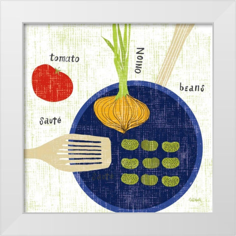 Cooking it II White Modern Wood Framed Art Print by Schlabach, Sue