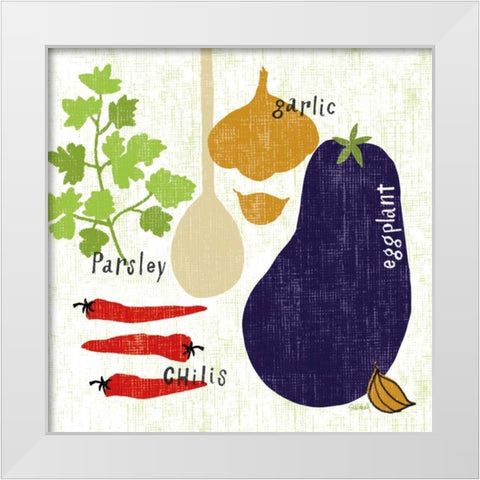 Italiano Eggplant White Modern Wood Framed Art Print by Schlabach, Sue