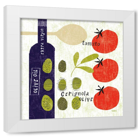 Italiano Olives White Modern Wood Framed Art Print by Schlabach, Sue