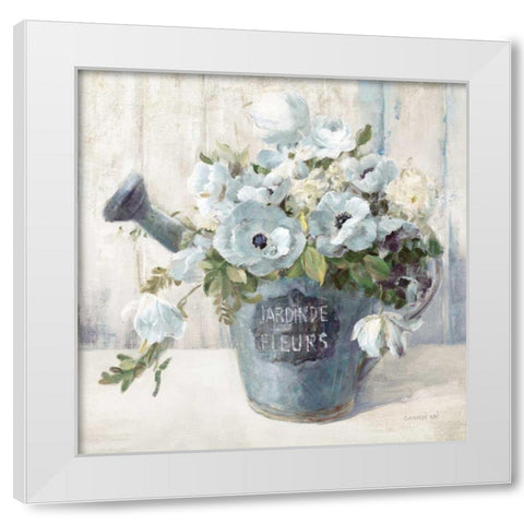 Garden Blooms II Blue Crop White Modern Wood Framed Art Print by Nai, Danhui