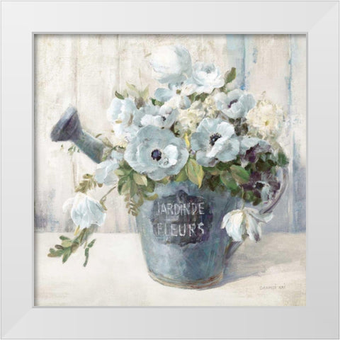 Garden Blooms II Blue Crop White Modern Wood Framed Art Print by Nai, Danhui