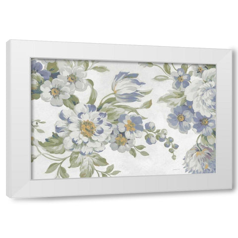 Antique Flowers Light Crop White Modern Wood Framed Art Print by Nai, Danhui
