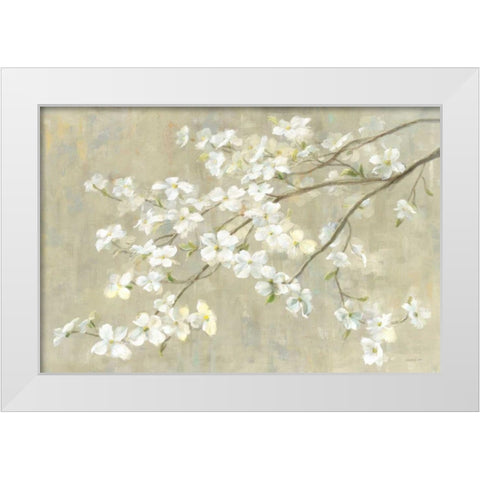 Dogwood in Spring Neutral Crop White Modern Wood Framed Art Print by Nai, Danhui