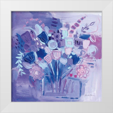 Garden Pastels White Modern Wood Framed Art Print by Zaman, Farida