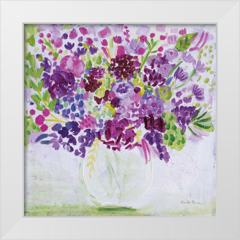 Garden Fun White Modern Wood Framed Art Print by Zaman, Farida