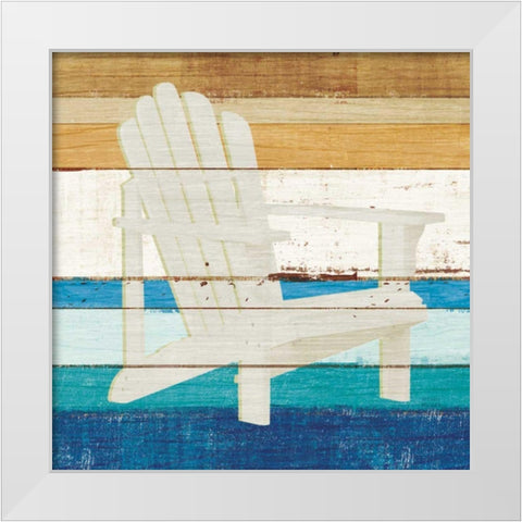 Beachscape IV White Modern Wood Framed Art Print by Mullan, Michael