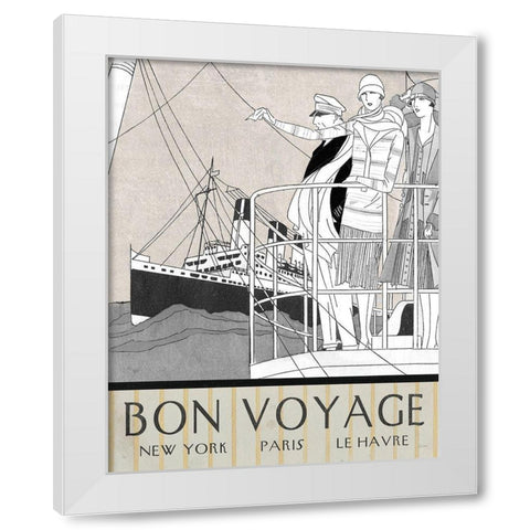 Bon Voyage White Modern Wood Framed Art Print by Schlabach, Sue