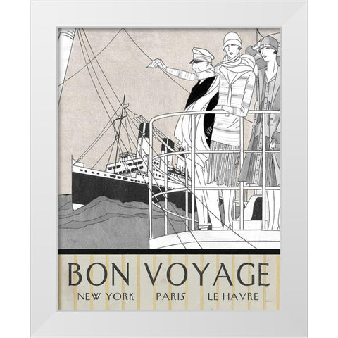 Bon Voyage White Modern Wood Framed Art Print by Schlabach, Sue