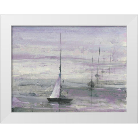 Ice Sailing Purple Crop White Modern Wood Framed Art Print by Hristova, Albena