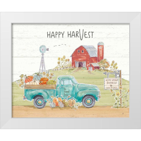 Fall Market I Pumpkin Patch White Modern Wood Framed Art Print by Brissonnet, Daphne