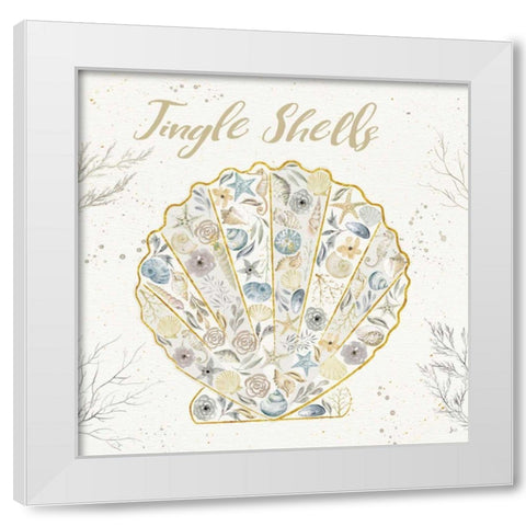 Seaside Blossoms I Blue Jingle White Modern Wood Framed Art Print by Aiken, Jess