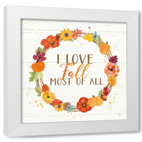 Harvest Wishes I on Wood White Modern Wood Framed Art Print by Aiken, Jess