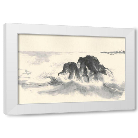 Ocean Waves White Modern Wood Framed Art Print by Paschke, Chris