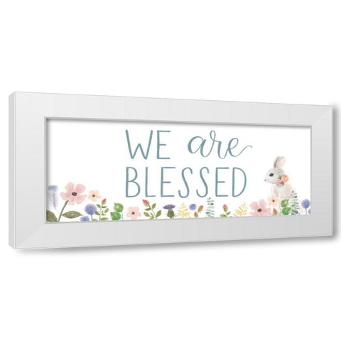 Spring Sentiments II Bunny White White Modern Wood Framed Art Print by Jackson, Jenaya