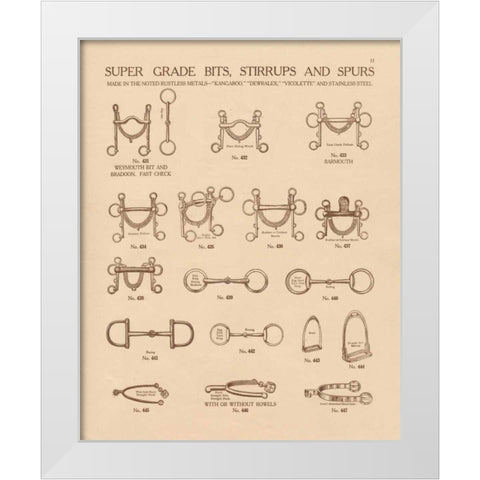 Equine Riding Gear I v2 White Modern Wood Framed Art Print by Wild Apple Portfolio