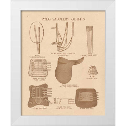 Equine Riding Gear II v2 White Modern Wood Framed Art Print by Wild Apple Portfolio