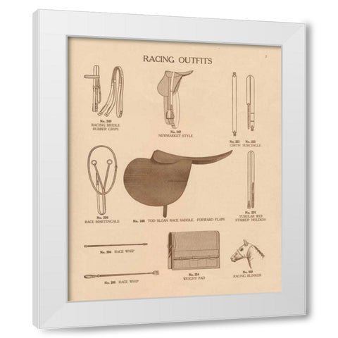 Equine Riding Gear III v2 White Modern Wood Framed Art Print by Wild Apple Portfolio