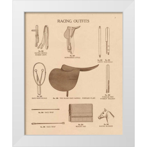 Equine Riding Gear III v2 White Modern Wood Framed Art Print by Wild Apple Portfolio