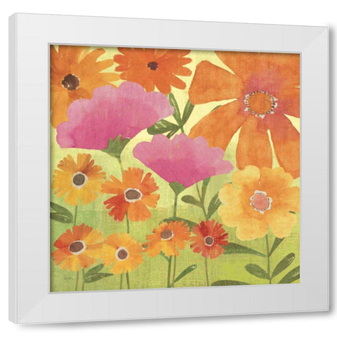 Spring Fling I White Modern Wood Framed Art Print by Charron, Veronique