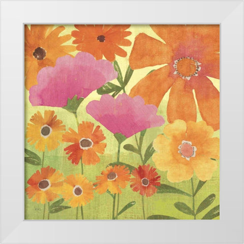 Spring Fling I White Modern Wood Framed Art Print by Charron, Veronique
