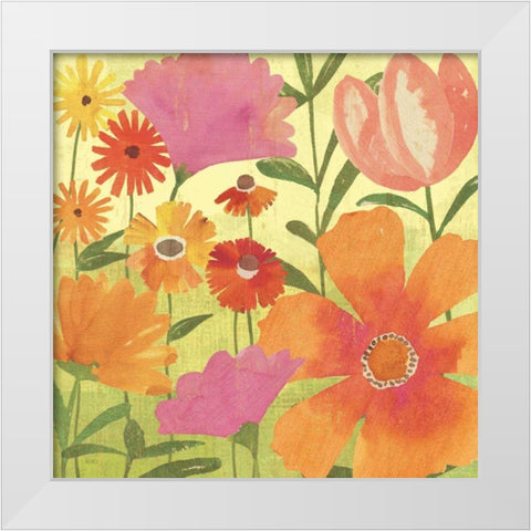 Spring Fling II White Modern Wood Framed Art Print by Charron, Veronique