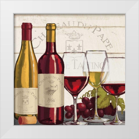 Wine Tasting II White Modern Wood Framed Art Print by Penner, Janelle