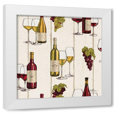 Wine Tasting Step 01A White Modern Wood Framed Art Print by Penner, Janelle