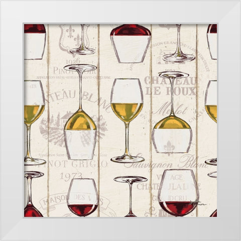 Wine Tasting Step 02A White Modern Wood Framed Art Print by Penner, Janelle