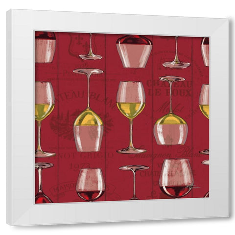 Wine Tasting Step 02B White Modern Wood Framed Art Print by Penner, Janelle