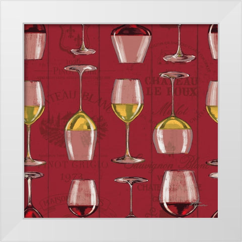 Wine Tasting Step 02B White Modern Wood Framed Art Print by Penner, Janelle