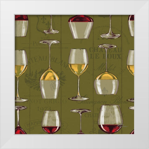 Wine Tasting Step 02C White Modern Wood Framed Art Print by Penner, Janelle