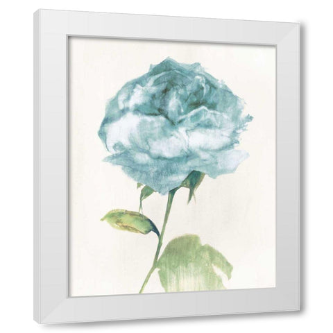 Antique Floral on Cream II Blue White Modern Wood Framed Art Print by Wild Apple Portfolio