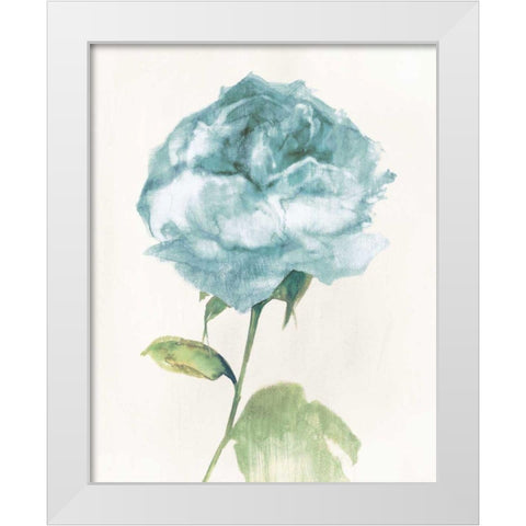 Antique Floral on Cream II Blue White Modern Wood Framed Art Print by Wild Apple Portfolio