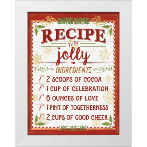 Holiday Recipe III Script White Modern Wood Framed Art Print by Pela Studio