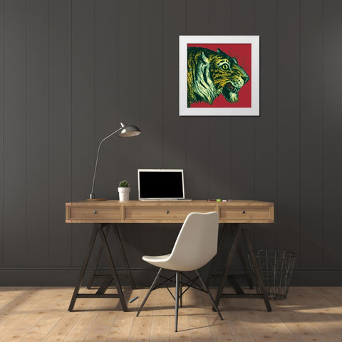 Jungle Flair I White Modern Wood Framed Art Print by Wild Apple Portfolio